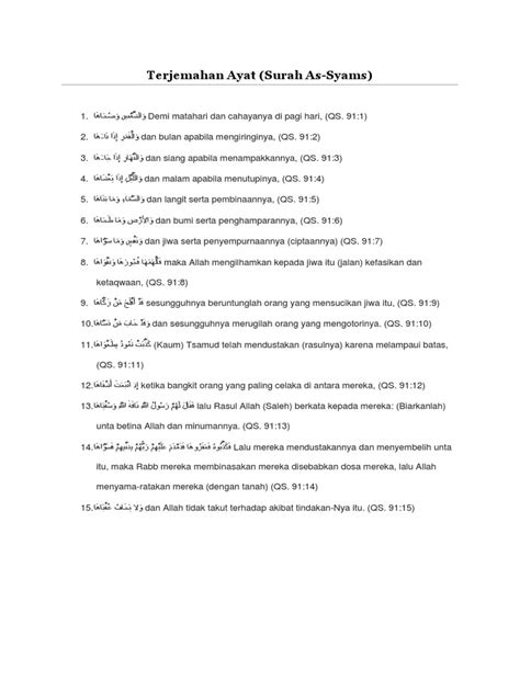 Terjemahan Ayat Surah As Syams Pdf