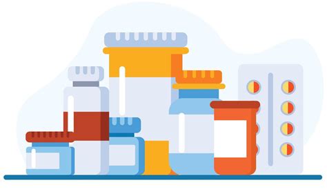 Medicine Pharmacy Concept Drug Medication Set Of Icons Vector