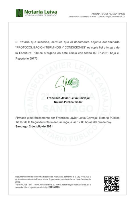 Pdf El Notario Que Suscribe Certifica Que El Documento Adjunto