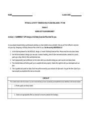 Final Activity Worksheet Work Out Plan Docx Name Class Code