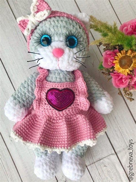 Вязаная кошка крючком | Free crochet pattern, Crochet patterns, Crochet
