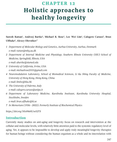 Chapter 12 Holistic Approaches To Healthy Longevity European Wellness