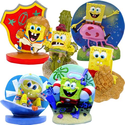 Spongebob Action Figures Aquarium Ornament Set | Healthypets