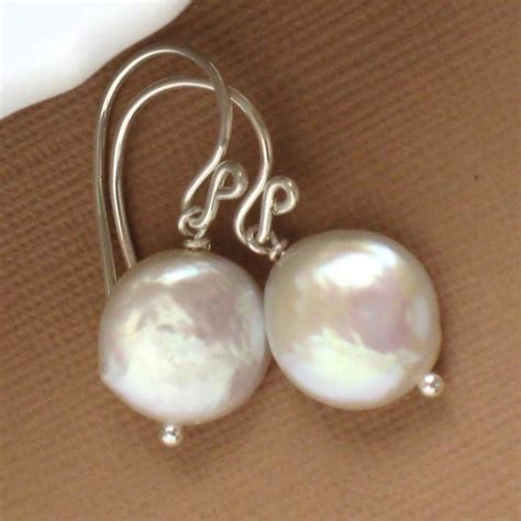 Coin Pearl Earrings Pearl Drop Earrings Classic Pearls Petite Coin