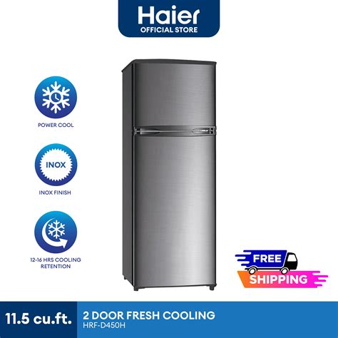 Haier Hrf D H Cu Ft Fresh Cooling Two Door Refrigerator Inox