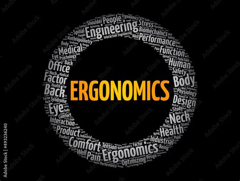 Ergonomics Word Cloud Collage Concept Background Stock Vector Adobe