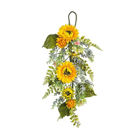 Harpi Spring Wreaths For Front Door Summer Clearance Sunflower Teardrop