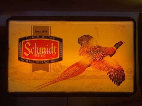 Schmidt Beer Pheasant Lighted Sign 13“ X 21“ Legacy Auction Company