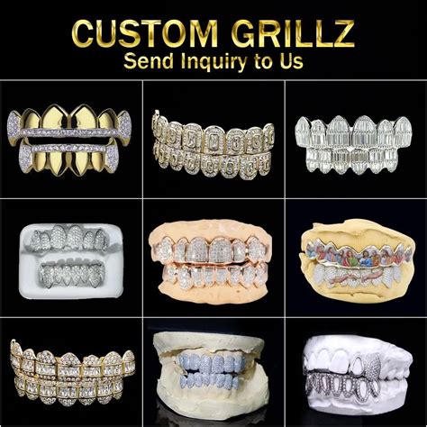 Loose Moissanite Grillz 8 Top And 8 Bottom Moissanite Grill Custom Made Full Set Fully Iced Out