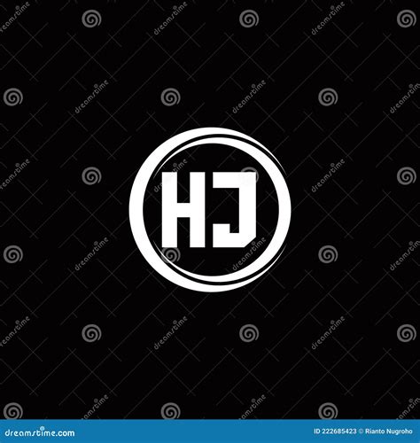 Hj Logo Initial Letter Monogram With Circle Slice Rounded Design