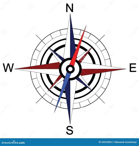 Colorful Compass Arrow Raster Stock Illustration Illustration Of