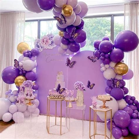 Pcs Purple Butterfly Baby Girl Balloon Garland Arch Kit Etsy