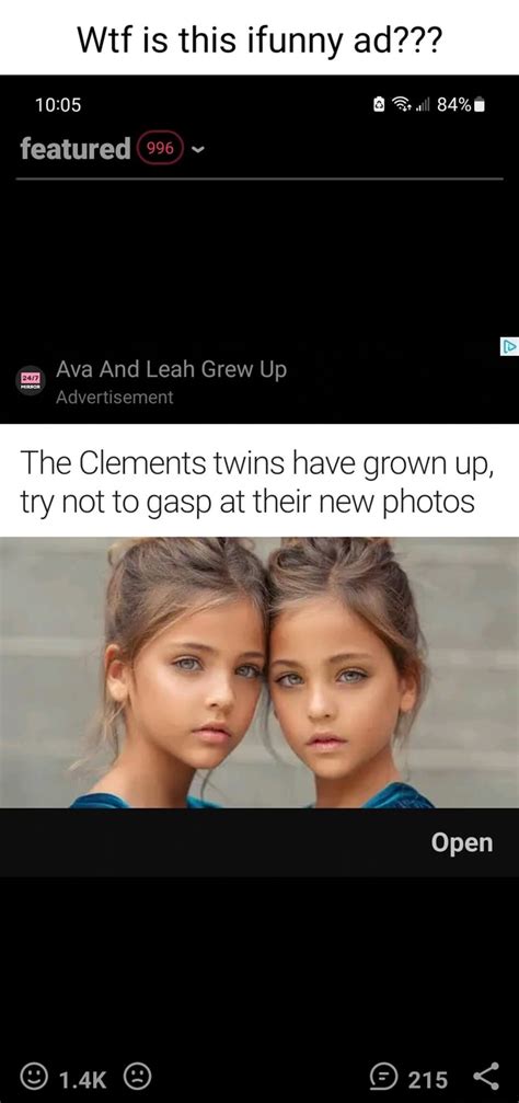 Wtf Is This Ifunny Ad Wll Featured 996 Ava And Leah Grew Up