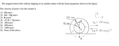 Solved The Stepped Wheel Rolls Without Slipping On Its Chegg