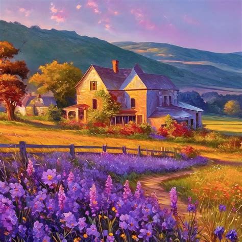 Solve Pale Purple Sky And Purple Pink Wildflowers Jigsaw Puzzle Online