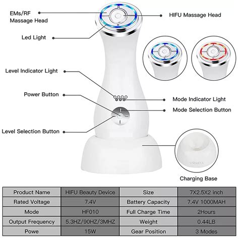 In New Professional Hifu Rf Red Light Therapy Ems Instrument Anti