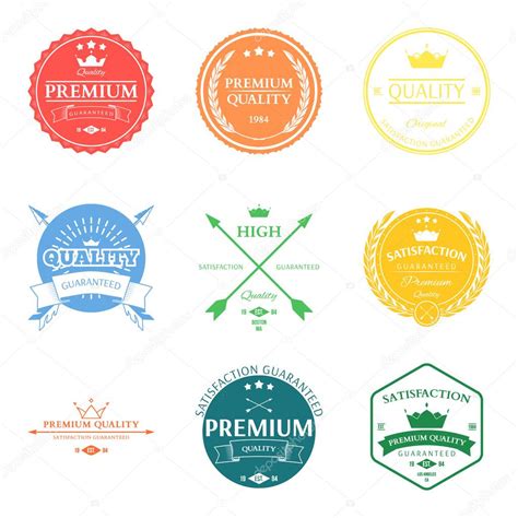 Set Of Premium Quality Labels And Badges Vector Stock Vector Image By