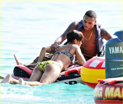 Rihanna Chris Brown Bask In The Barbados Sun Photo Bikini