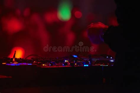 Dj Playing, Music Equipment, Party. Stock Image - Image of light, night ...