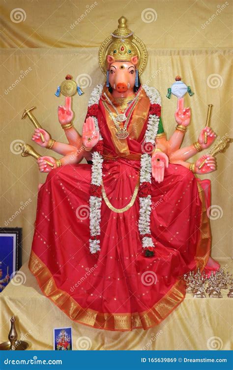 goddess varahi amman idol stock image image  decorated
