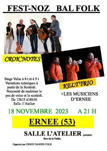 Fest Noz Bal folk à Ernée le 18 novembre 2023 Tamm Kreiz