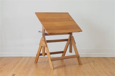 Vintage Oak Drafting Table Homestead Seattle