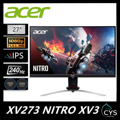 ACER NITRO XV273 XBMIIPRZX 27 IPS FHD 240HZ 0 1MS NVDIA G SYNC HDR 400