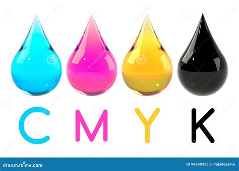 Ink Drops Set Cmyk Stock Illustration Illustration Of Blue 94849359