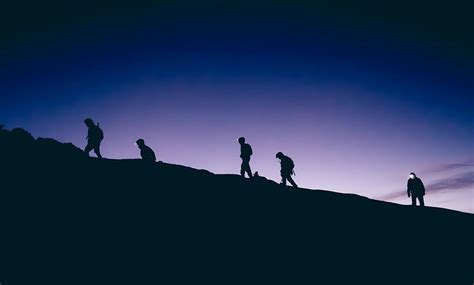 Hd Wallpaper Journey To Discovery Silhouette Of Five People On Top Of