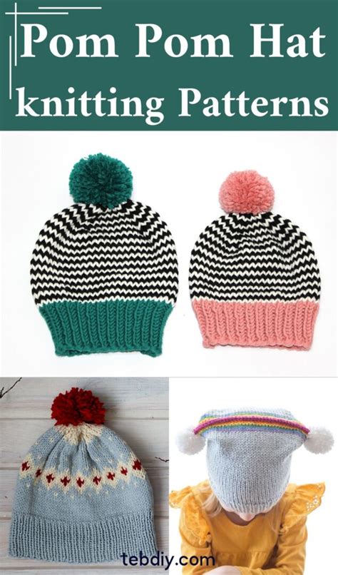 Free Pom Pom Hat Knitting Patterns For Winter Playtimes - Teb DIY