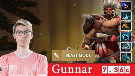 DOTA 2 Gunnar The BEASTMASTER OFFLANE 7 36c YouTube