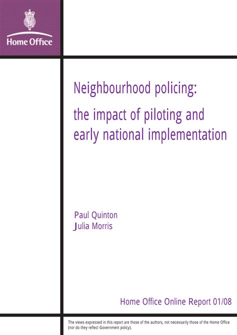 PDF Neighbourhood Policing The Impact Of Piloting And Early National