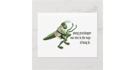 Funny Kung Fu Grasshopper Postcard | Zazzle