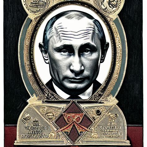 Krea Ai Vladimir Putin Masonic Occult Lithography By Norm