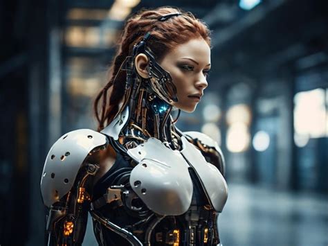 Robot Cyborg Mujer De Alta Tecnolog A Foto Premium