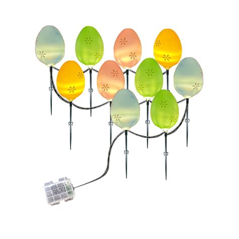 Upgraded 4 9ft 10 Pack Solar Easter Egg Stake Lights For Easter