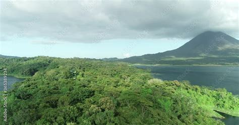 Stockvideo Costa Rica Drone Aerial Video Of Famous Arenal Volcano And