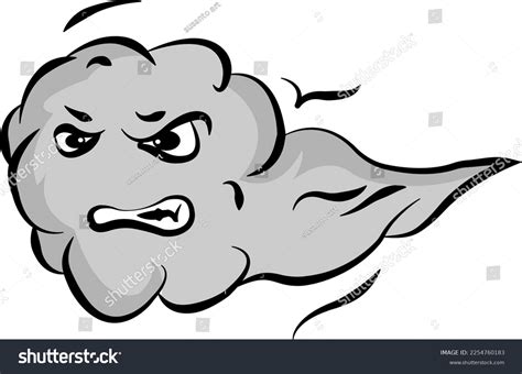 Character Cartoon Angry Ghost Vector Stock Vector Royalty Free