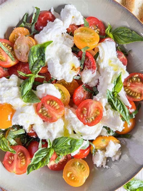 Cherry Tomato Caprese Salad With Burrata Big Delicious Life