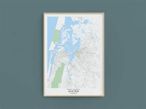 Aveiro Map Print Custom Map Print Aveiro City Map Map Wall Art Map