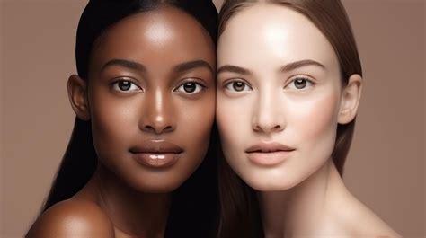 Premium AI Image | Beautiful women with beautiful face Skin care ...