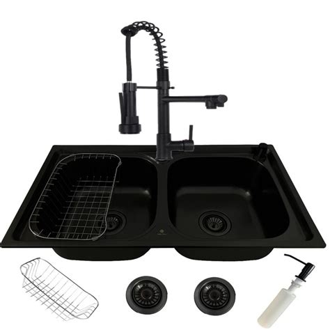 Cuba Dupla Gourmet Cozinha Aço Inox 78x43 Preta E Torneira Leroy Merlin