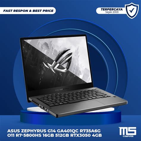 Jual ASUS Zephyrus G14 GA401QC R735A6G O11 Eclipse Gray Shopee