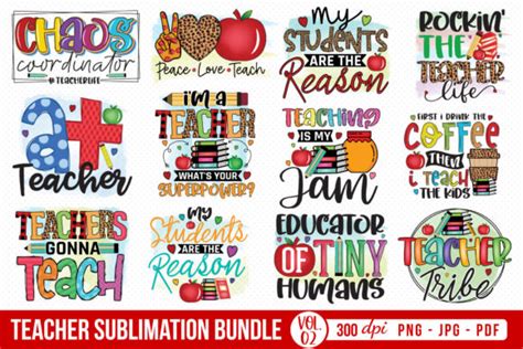 Teacher Sublimation Bundle Vol 2 Graphic By Craftlabsvg · Creative Fabrica