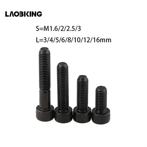 50pcs M1 6 M2 M2 5 M3 Din912 Black High Strength 12 9 Level Alloy Steel