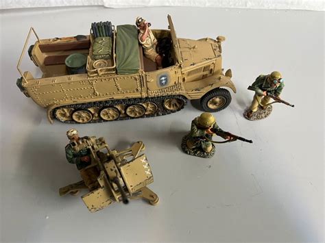 KING AND COUNTRY WW2 Afrika Korps Half Track Et FLAK 38