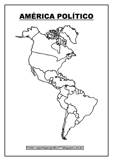 Mapa Do Continente Americano Para Colorir Librain