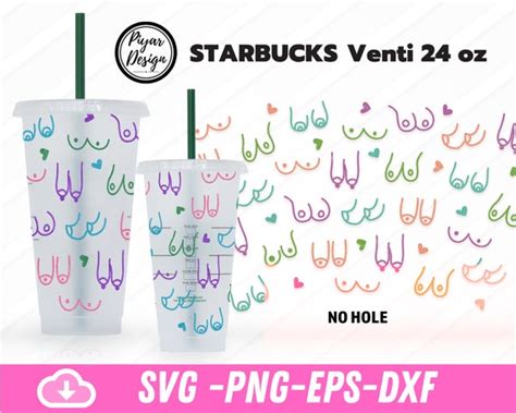 Starbucks Breast Boob No Hole Svg Boobies Breast Cancer Svg Etsy Uk