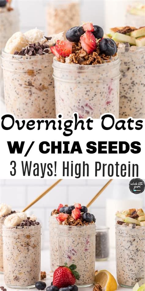 Healthy Overnight Oats With Chia Seeds And Yogurt 3 Ways Recipe