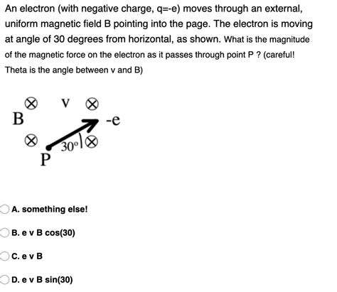 Solved An Electron With Negative Charge Q E Moves Through An External Uniform Magnetic